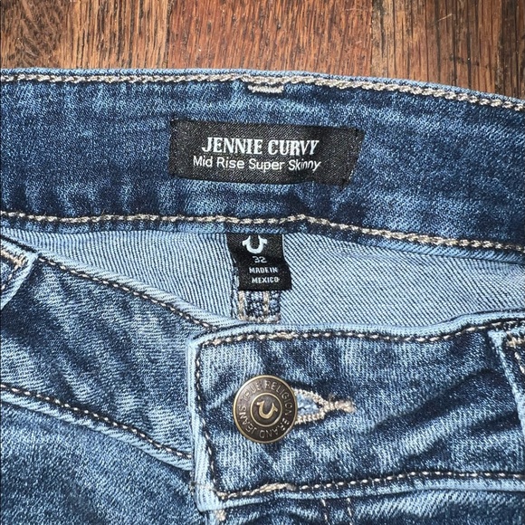 Women’s TRUE RELIGION Jennie Mid Rise Curvy Skinny Jeans sz 32 NWOT - Picture 2 of 6